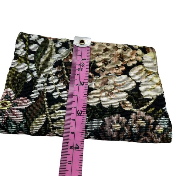 Handmade Tapestry Mini Purse Crossbody Chain Bag with Bill Card Holder Floral - Picture 7 of 14